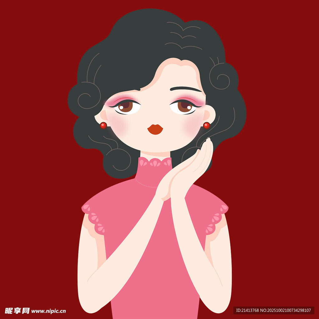 穿旗袍的优雅女性