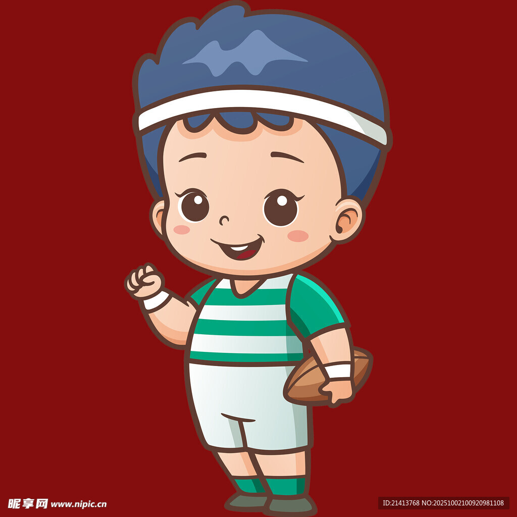 可爱足球小男孩形象