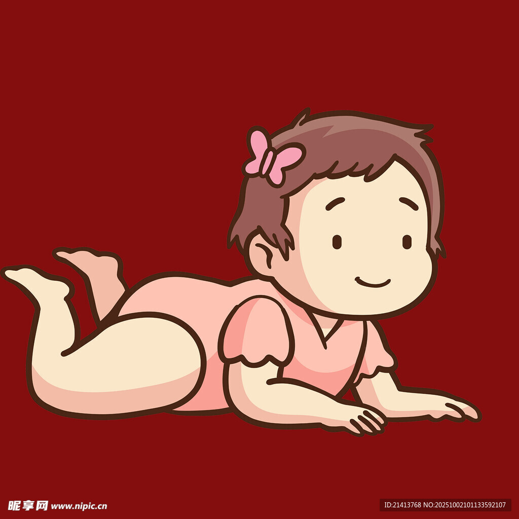 趴着的可爱小婴儿