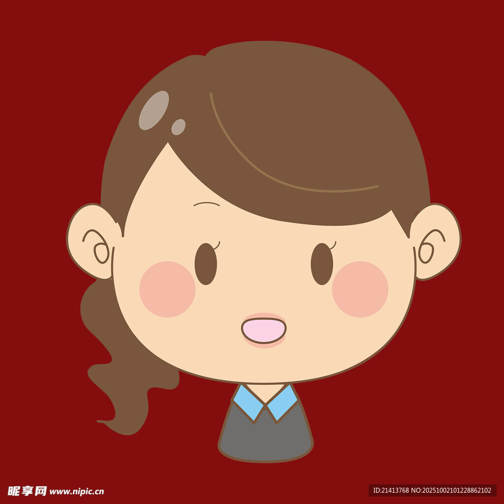 可爱扎辫女孩头像