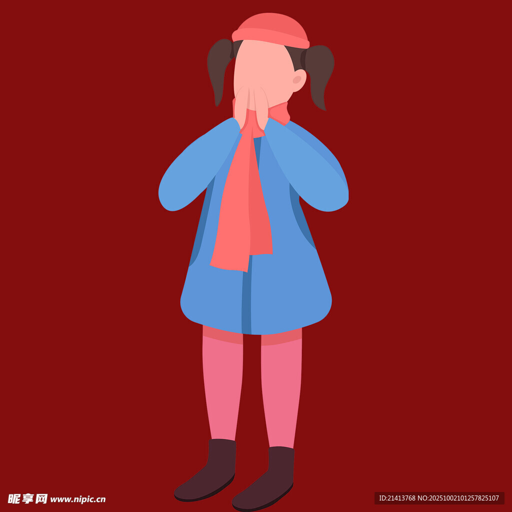 冬日保暖装扮的可爱女孩