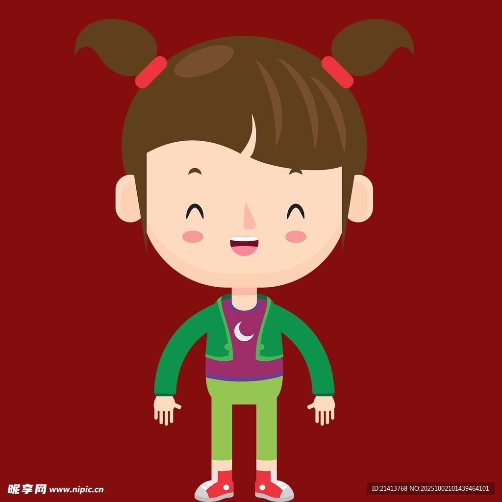 扎双马尾的可爱小女孩