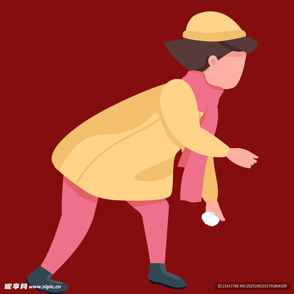 女子弯腰随手丢垃圾
