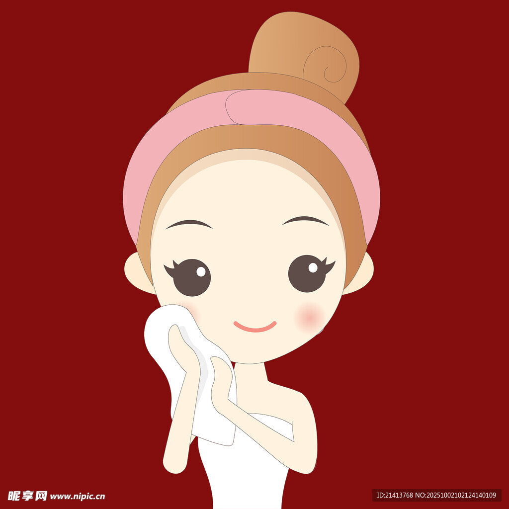 女孩温柔洁面瞬间