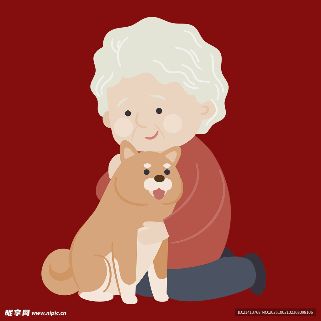 老奶奶与爱犬温馨相伴