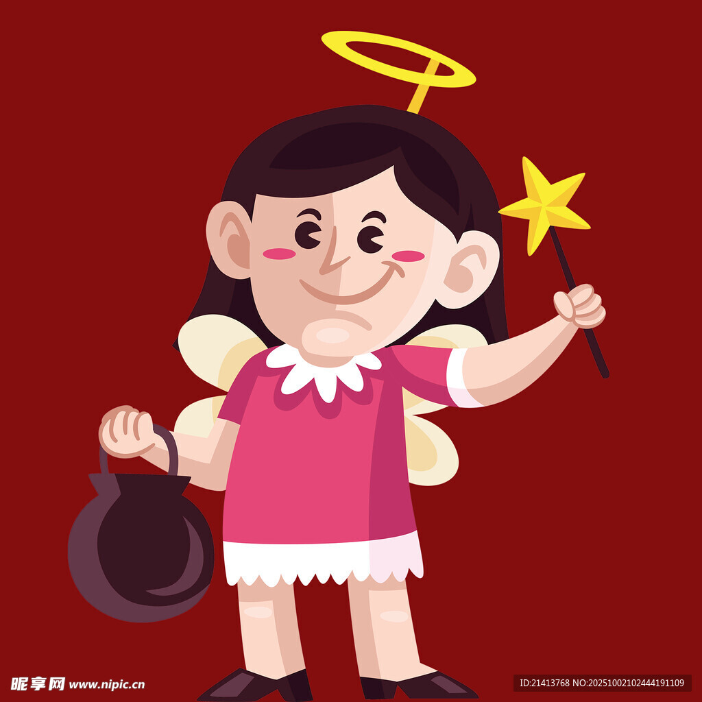 可爱小天使手持魔法棒