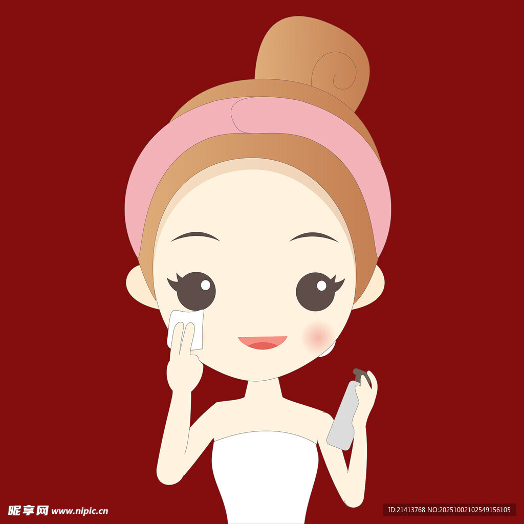 女孩护肤瞬间