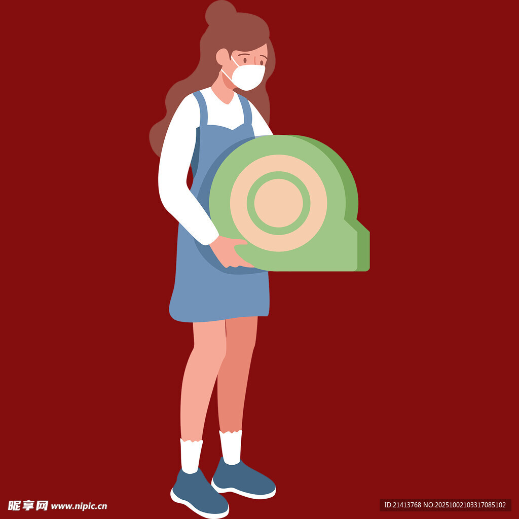 女孩手持螺旋形物品