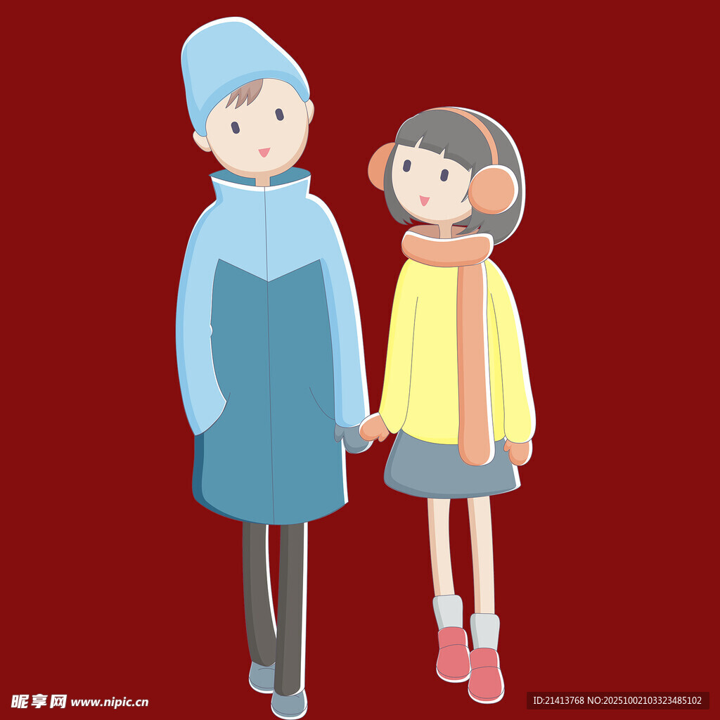 冬日里的温馨男女形象