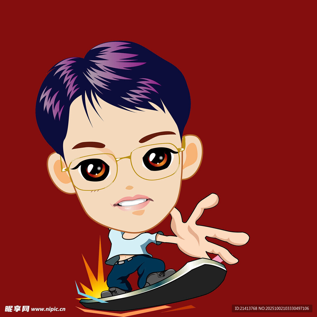 滑板少年酷炫动作瞬间