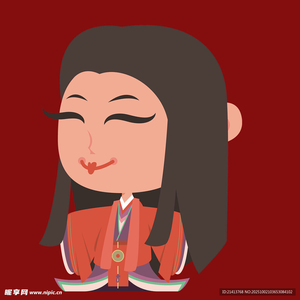 红衣卡通女孩双手捧物