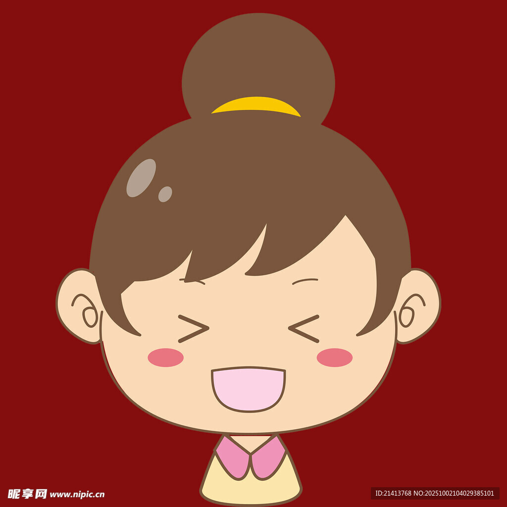 可爱扎发女孩萌趣表情