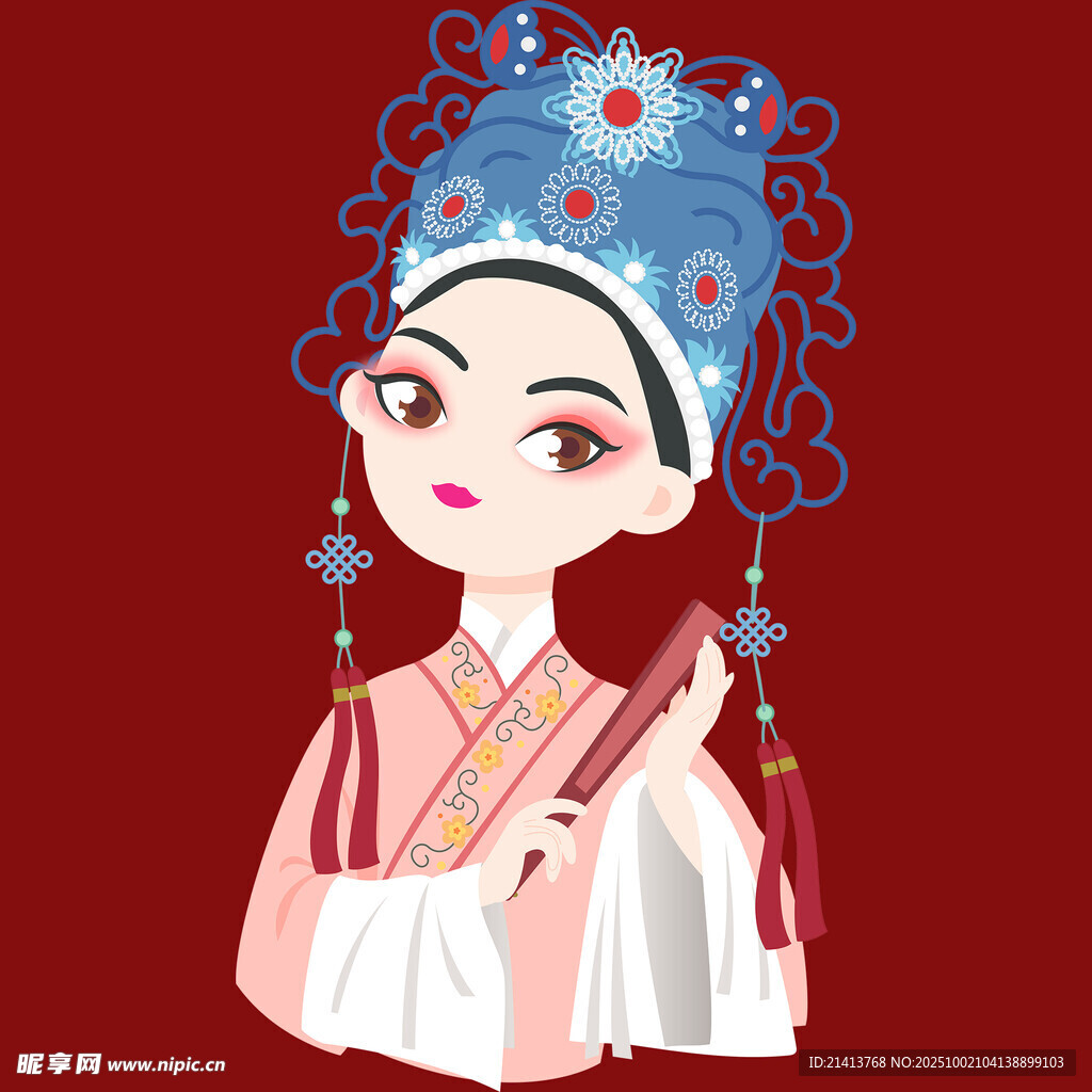 戏曲扮相的古典美人