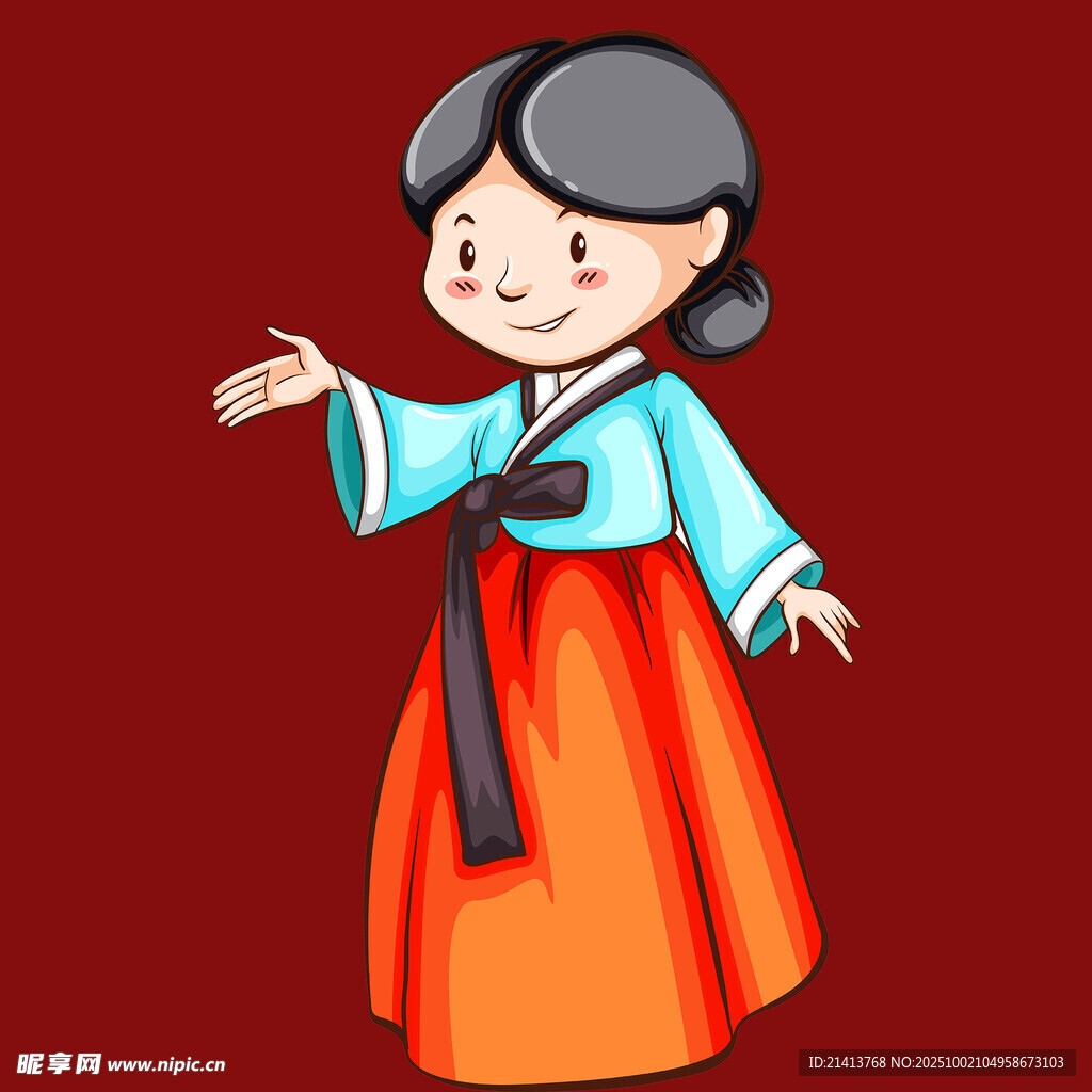 传统韩服女性形象展示