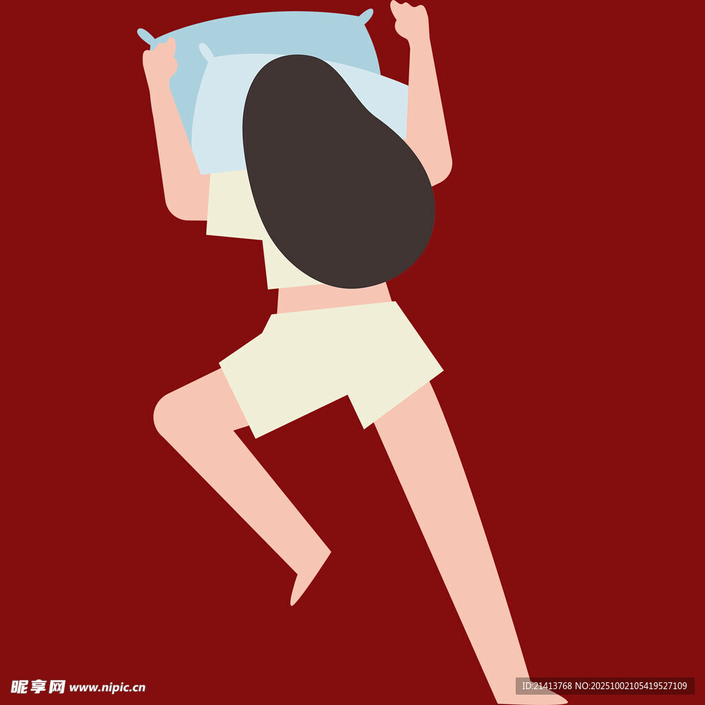 女孩跃起挂海报瞬间