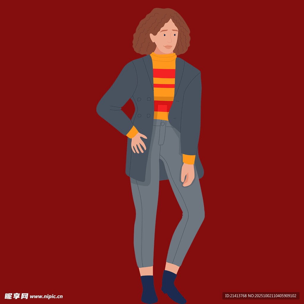 时尚穿搭女性插画形象