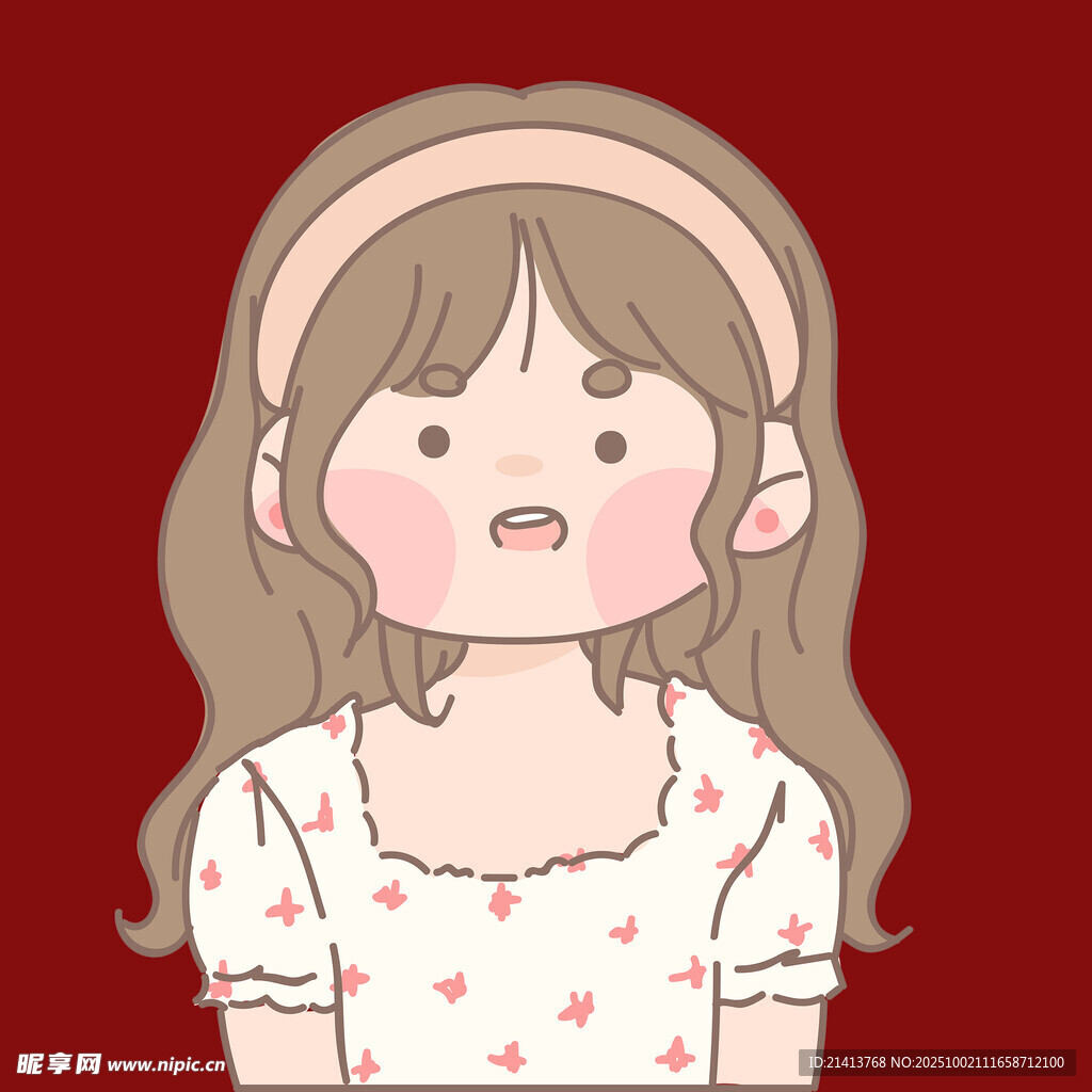 可爱带发箍的红心上衣女孩