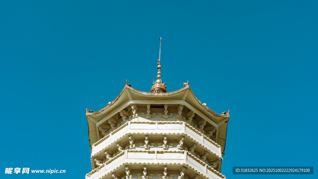 中式塔楼特写