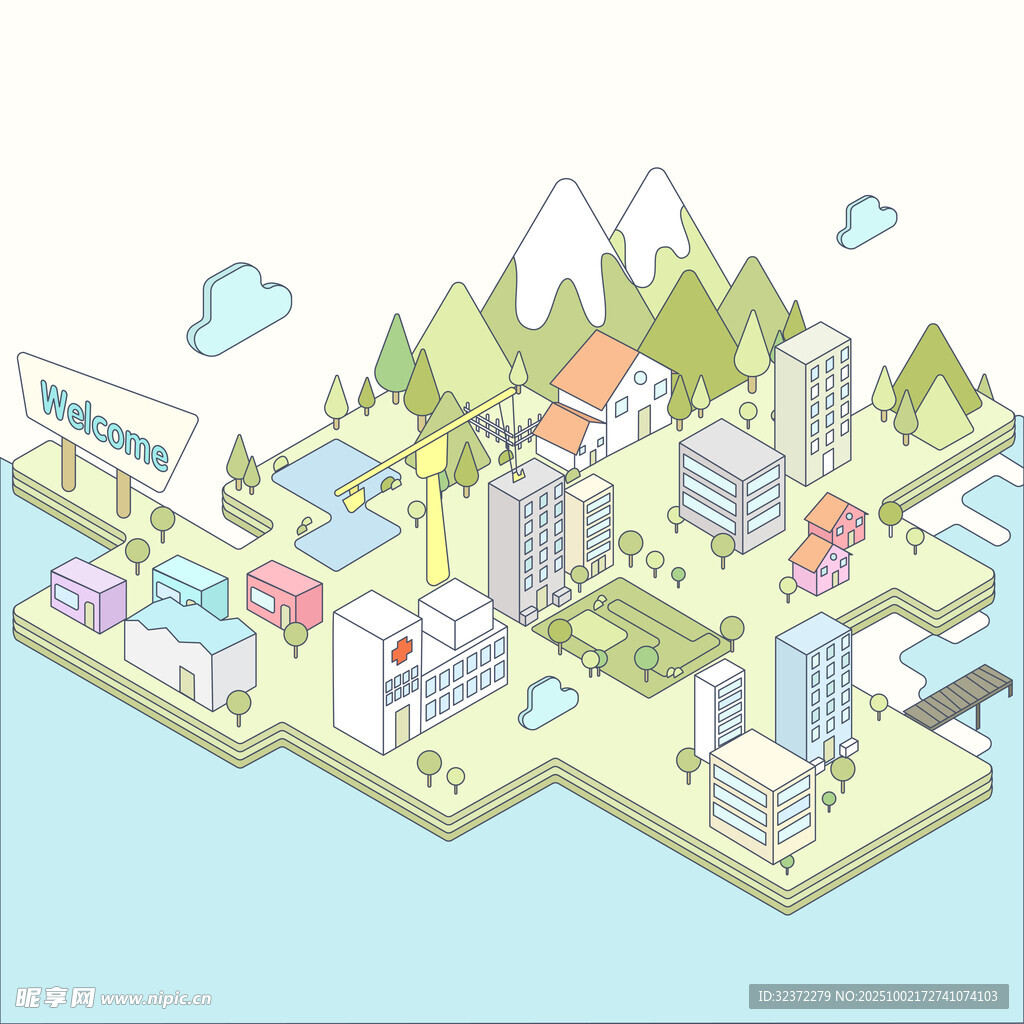 城市与自然融合的立体景观