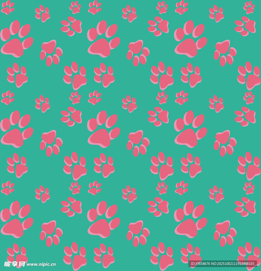 粉色花朵绿色背景图案