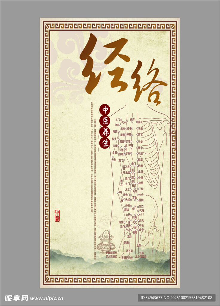 传统经络文化宣传海报
