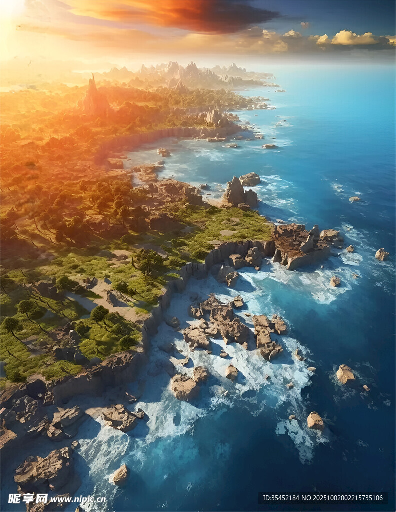 海岸夕阳