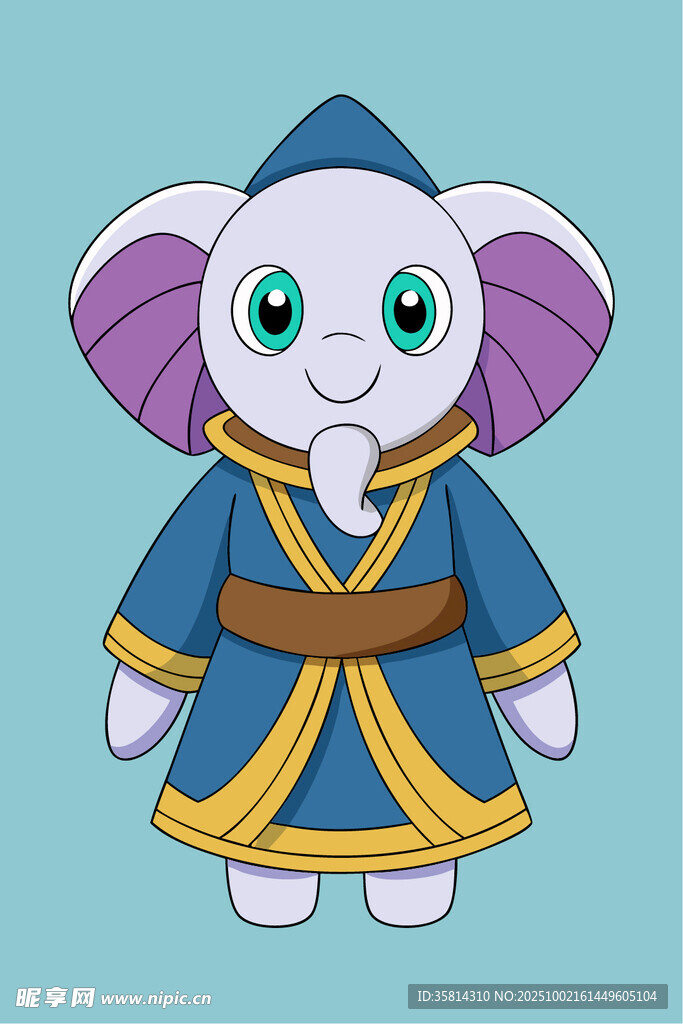 可爱小象魔法师形象