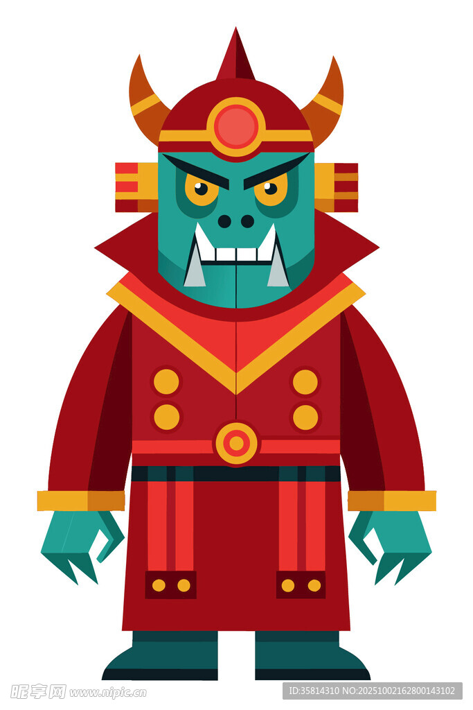 中式恶魔形象插画