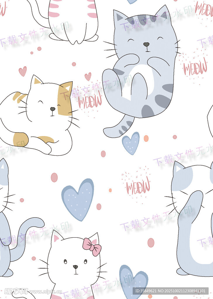 可爱猫咪图案背景图