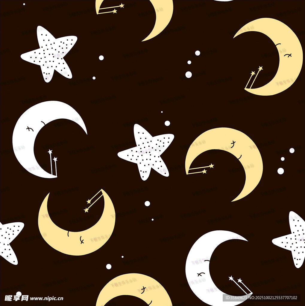 星月图案背景梦幻浪漫风