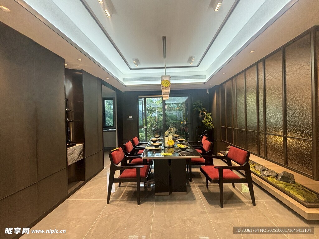 现代中式风格餐厅室内景