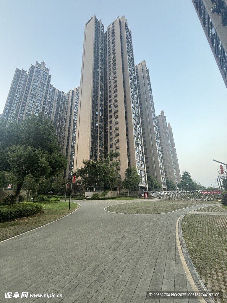 城市中的高层住宅建筑群