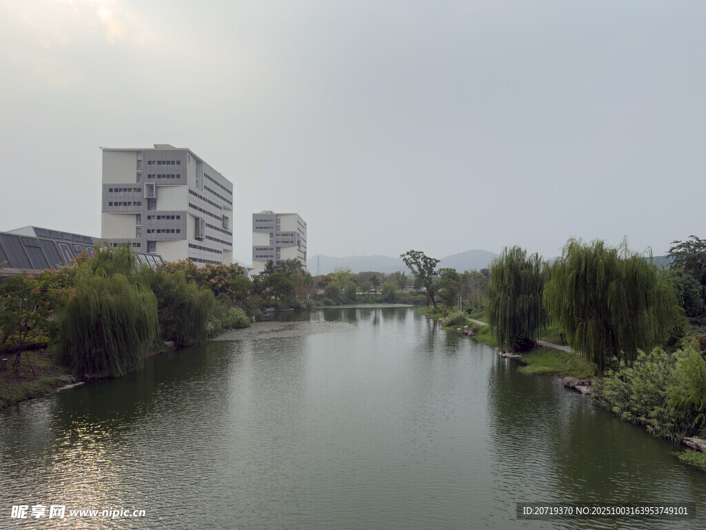 河畔城市风光