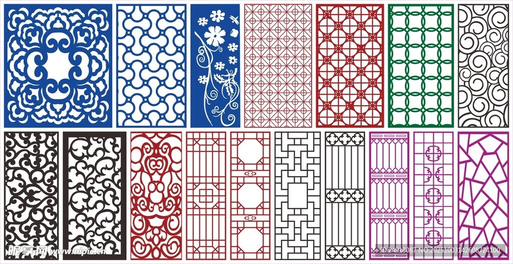 窗花 镂空花纹 屏风 隔断雕花
