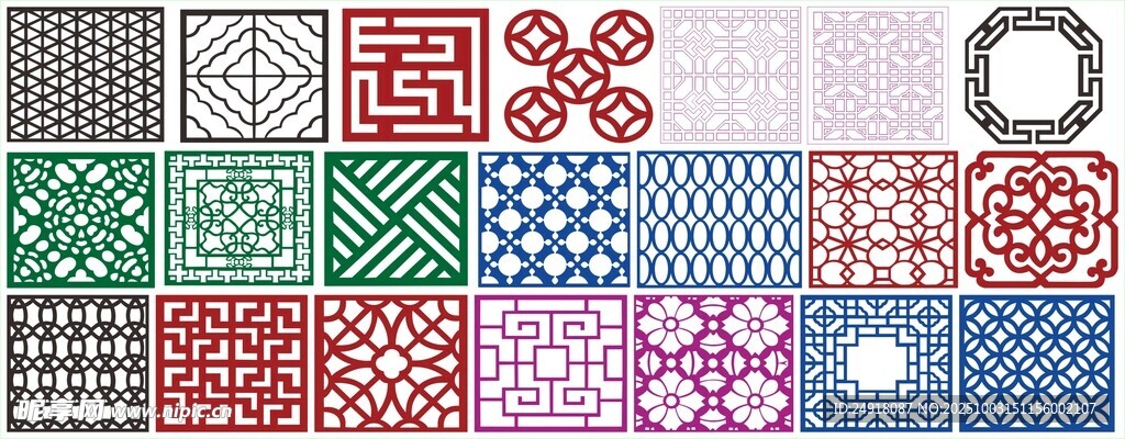 窗花 镂空花纹 屏风 隔断雕花