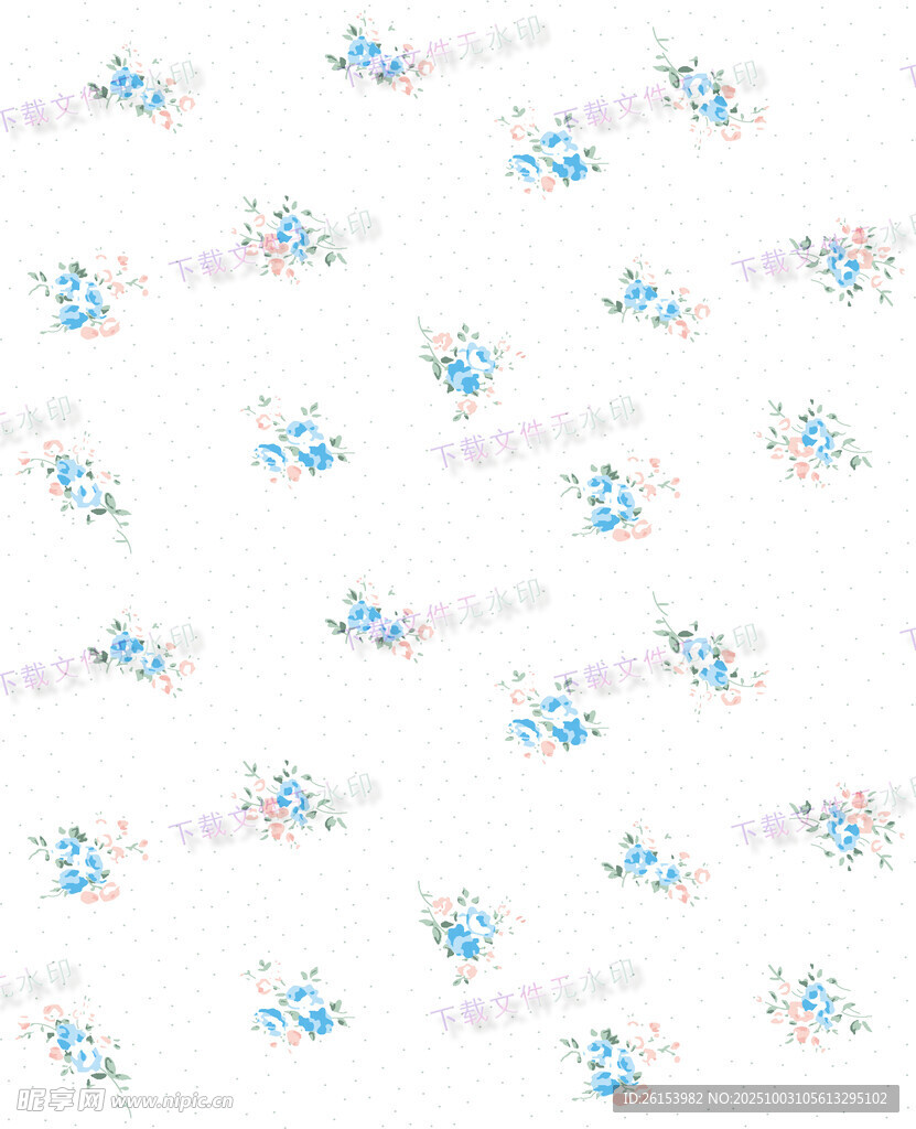 蓝白小花图案背景