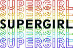 多彩SUPERGIRL文字图案