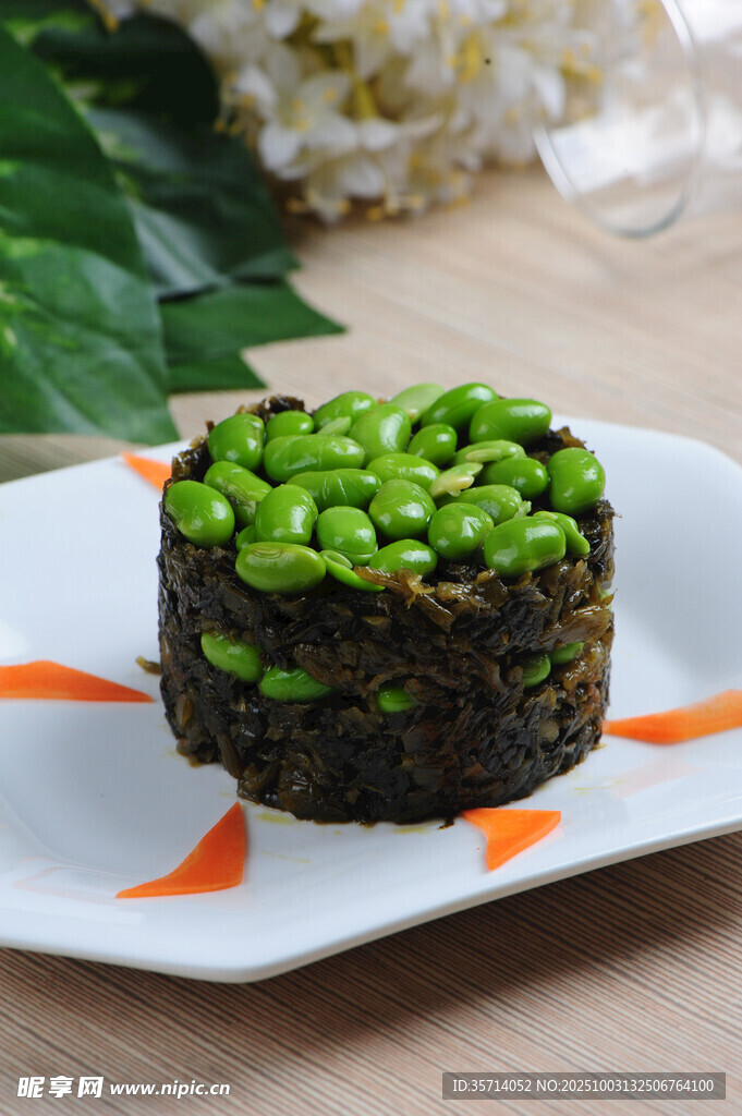 青豆泥配海苔美食