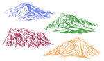 手绘山峰图案