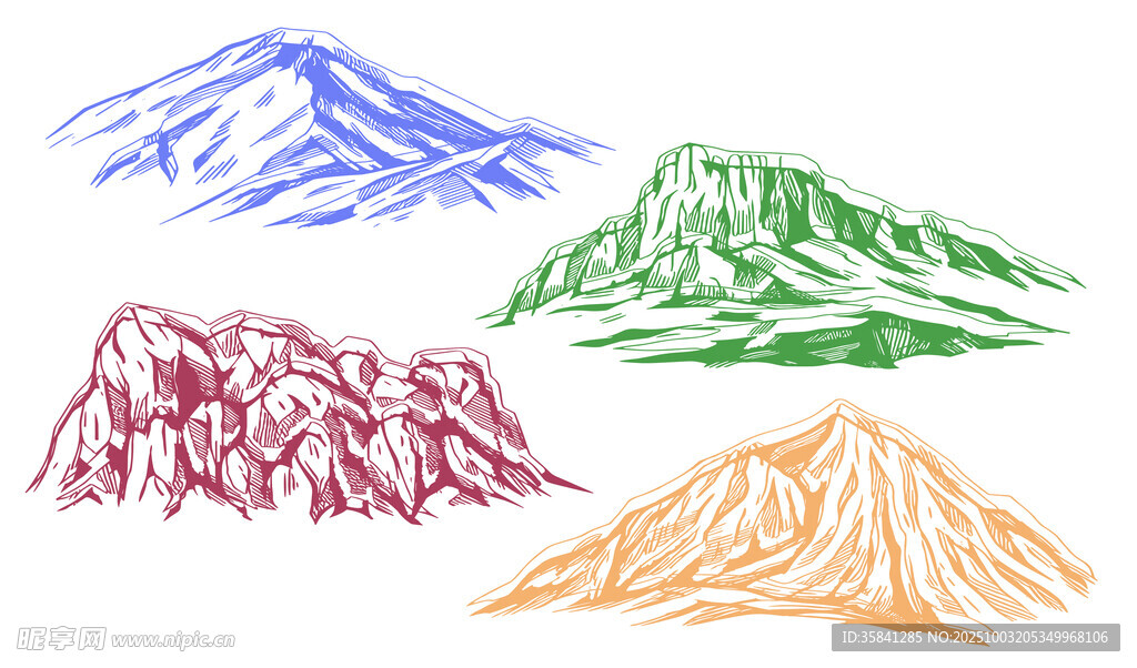 手绘山峰图案