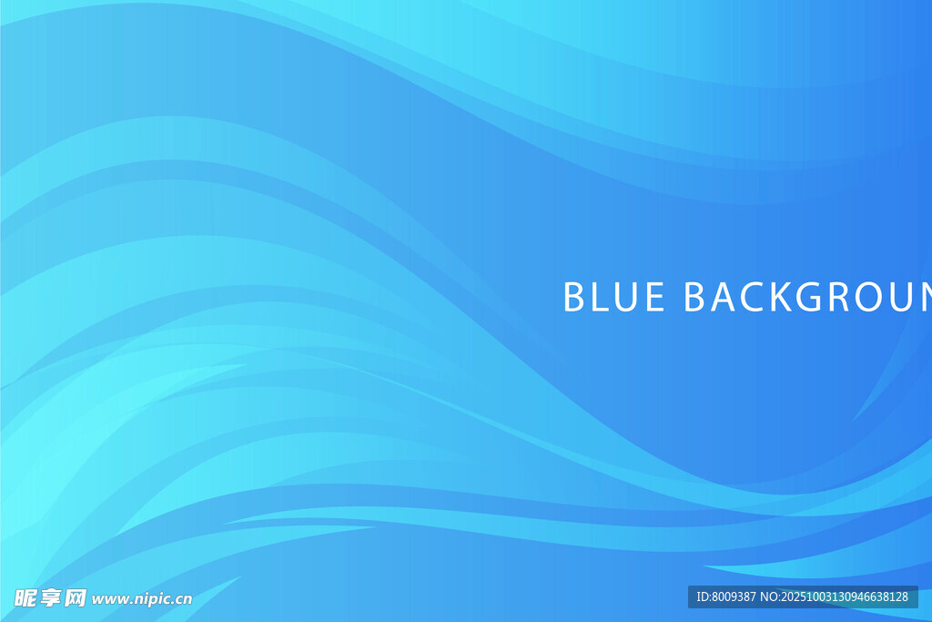 蓝色渐变波浪背景图