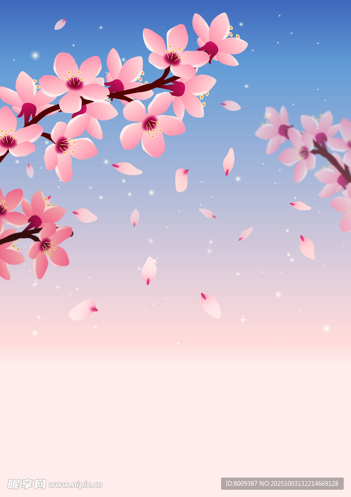 春日烂漫樱花绽放图景
