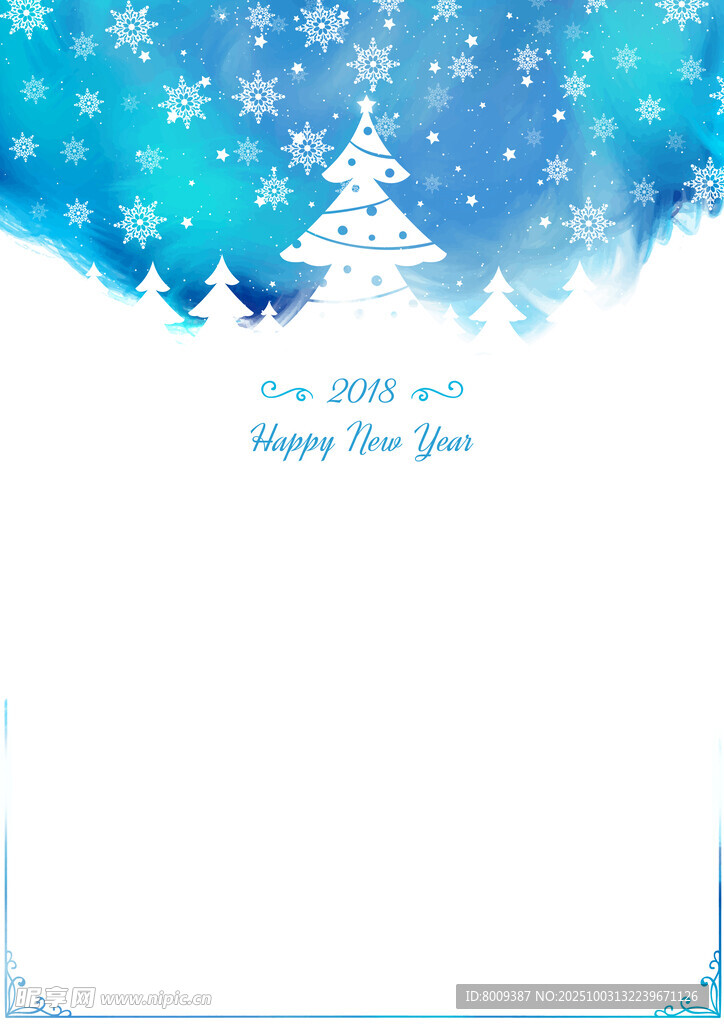 冬日雪景新年欢快背景