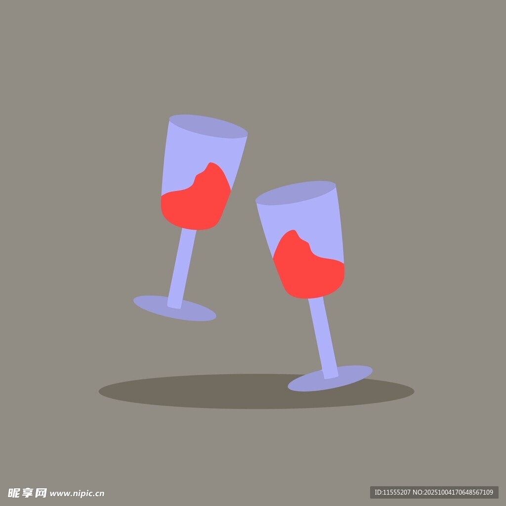 心形酒杯碰杯