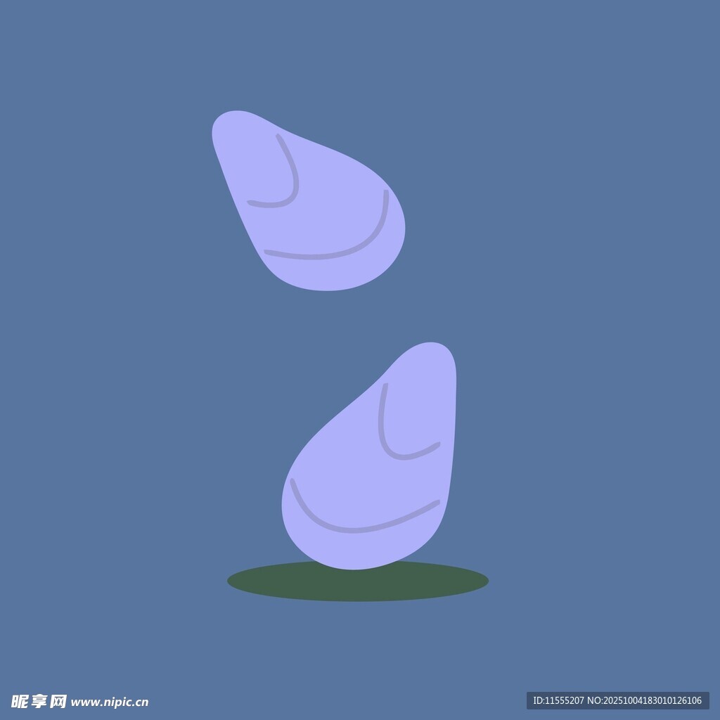 紫色贝壳状物体悬浮画面