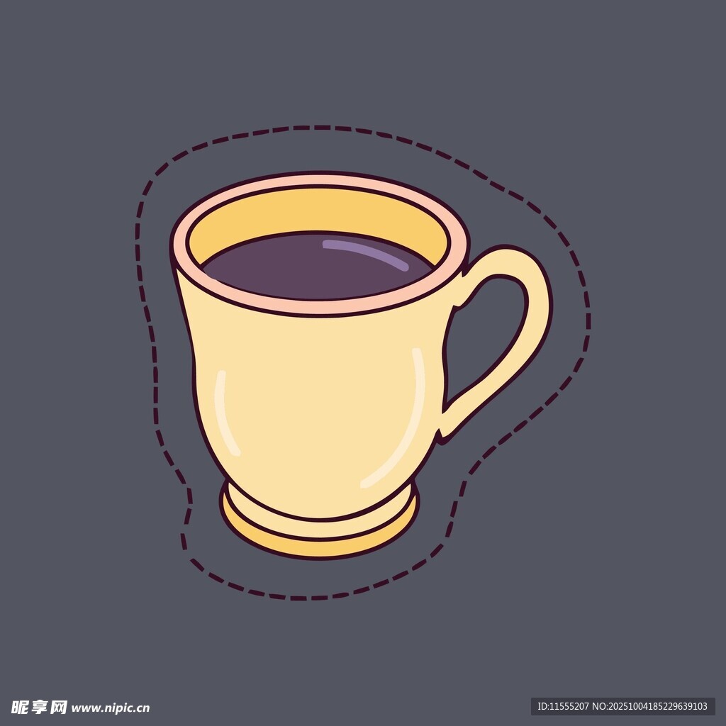 黄色咖啡杯插画
