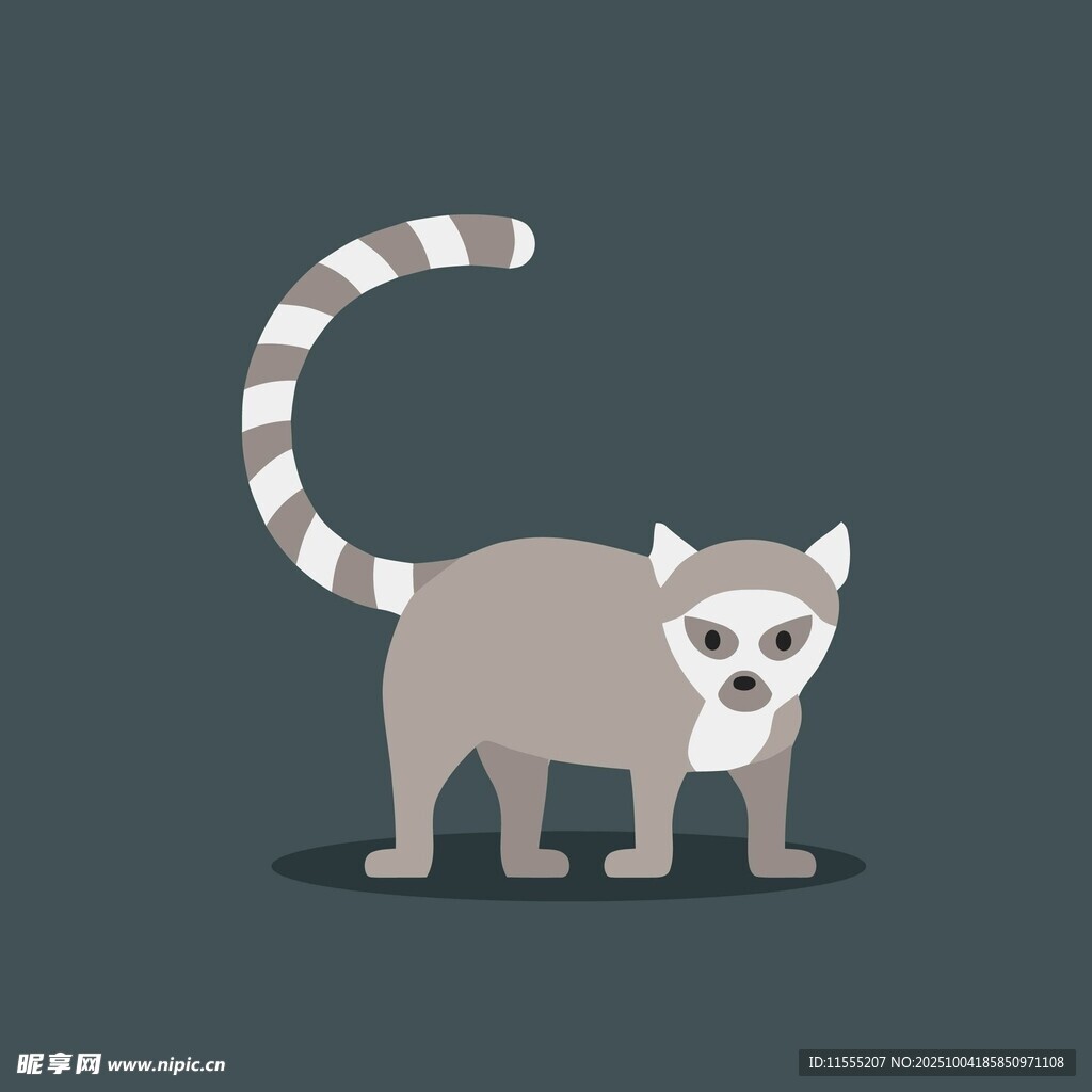 可爱狐猴插画