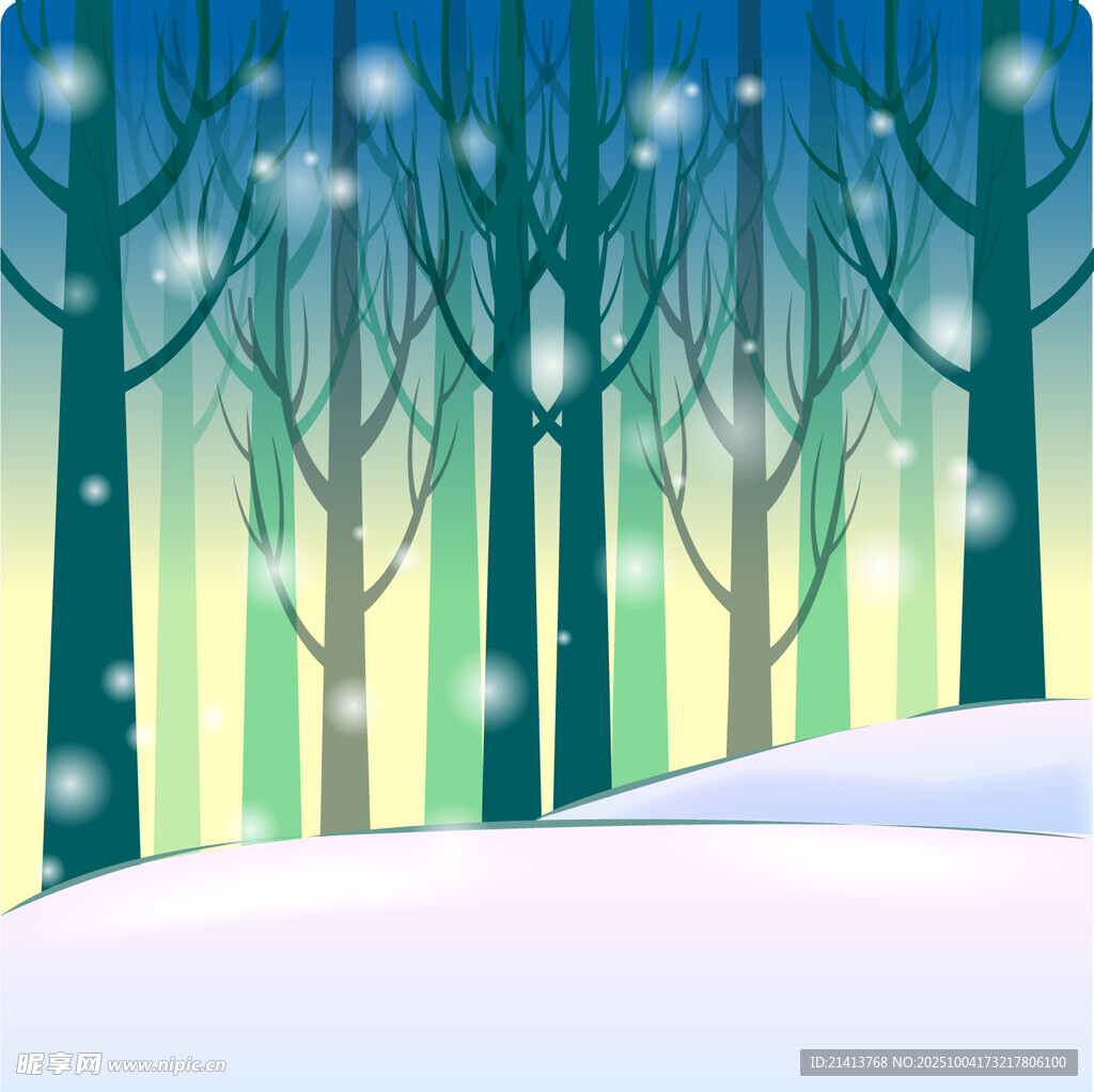 冬日梦幻森林雪景