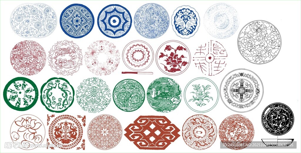 圆形花边 圆形边框 花边花纹