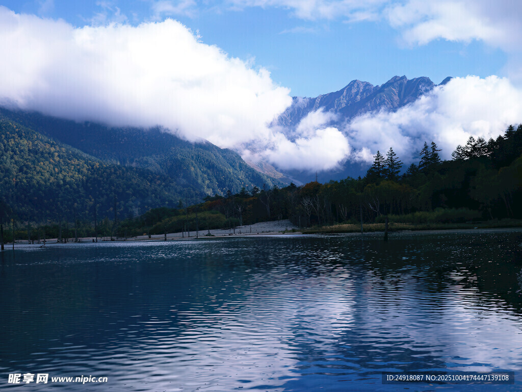 宁静山水湖景自然风光图
